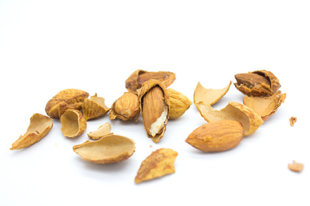 Almonds with kernels. Use it for a health conceptの写真素材