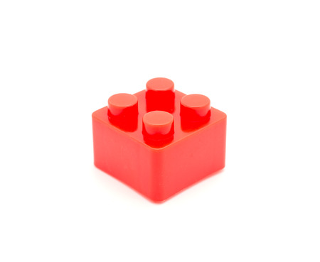 Lego Plastic building blocks on white backgroundの写真素材
