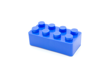 Lego Plastic building blocks on white backgroundの写真素材