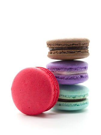 A french sweet delicacy, macaroons variety closeup.の写真素材