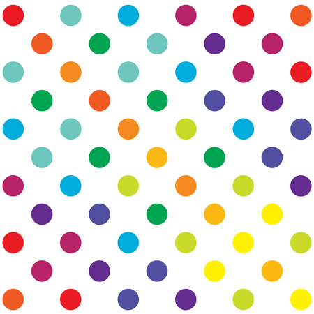 Seamless retro inspired youthful polka dot pattern in candy colorsのイラスト素材