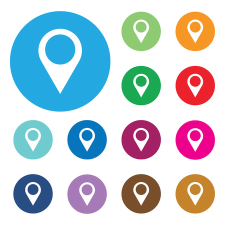 Map pointer single flat icon. Vector illustration.のイラスト素材
