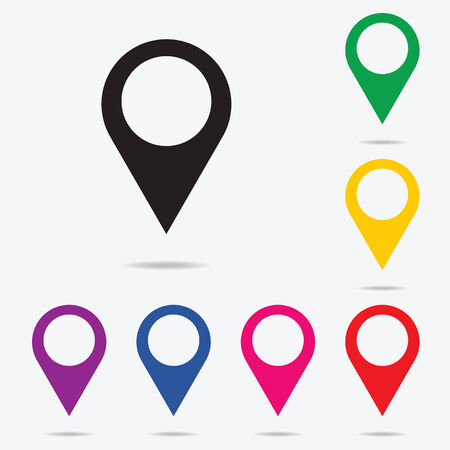 set of bright map pointers for used.のイラスト素材