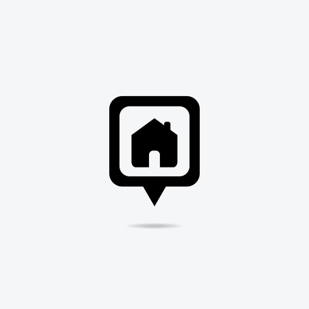 Map pointer house sign icon. Home location marker symbol.のイラスト素材