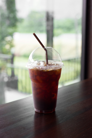 Delicious , ice coffee americano in cafe.の写真素材