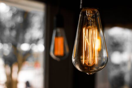 Decorative antique edison style filament light bulb.の写真素材