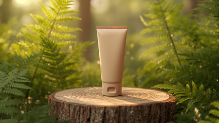 beauty treatment medical skincare and cosmetic lotion cream serum oil mockup bottle packaging product on nature background, healthcare and medicine conceptの素材