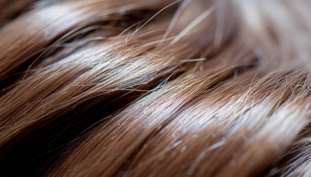 close up of brown hair as a texture or background. Macro shotの素材
