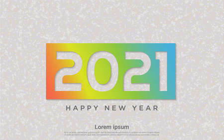 Happy new 2021 year colorful backgroundのイラスト素材