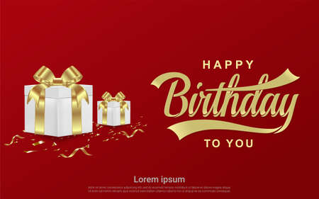 Happy birthday celebration with gift box backgroundのイラスト素材