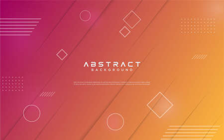 Gradient geometric shape orange backgroundのイラスト素材