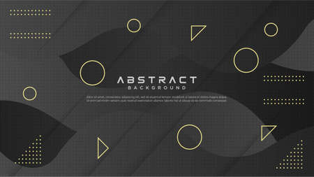 Gradient geometric shape black fluid backgroundのイラスト素材