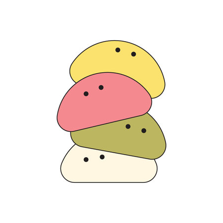 Illustration mochi stack sweet cuteのイラスト素材