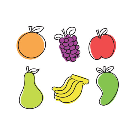 Illustration fruit isolated setのイラスト素材