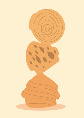 Design wall art bread croissantのイラスト素材