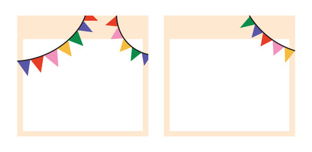 Design template square flag party uniqueのイラスト素材