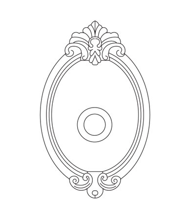 Illustration design bell classic old frame isolatedのイラスト素材