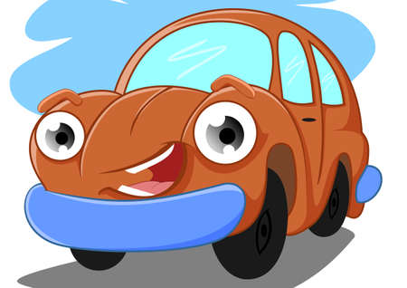 illustration of funny car orangeの写真素材