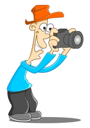 illustration of a person is taking picturesの写真素材