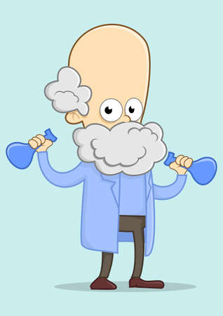 illustration of a professor was doing researchの写真素材