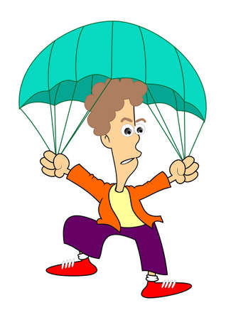 illustration of a person parachutingの写真素材