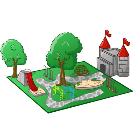 illustration of a playground colorful and cleanの写真素材