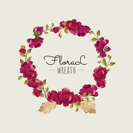 Floral wreath in watercolor style Vector illustration.のイラスト素材