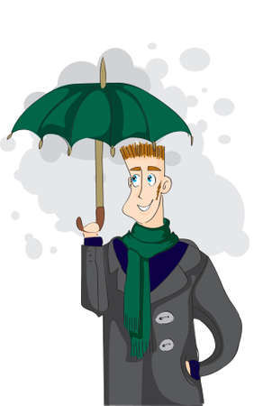 businessman under the umbrellaのイラスト素材