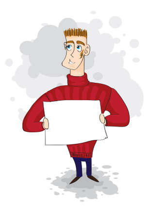 businessman with a signのイラスト素材