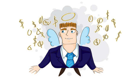 Flying Businessmanのイラスト素材