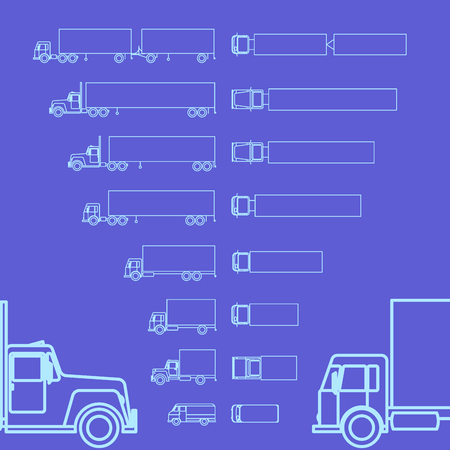 truck line icon setのイラスト素材
