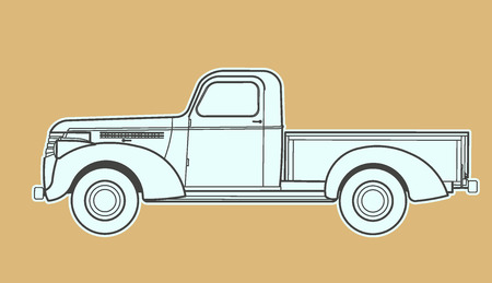 Car retro truckのイラスト素材