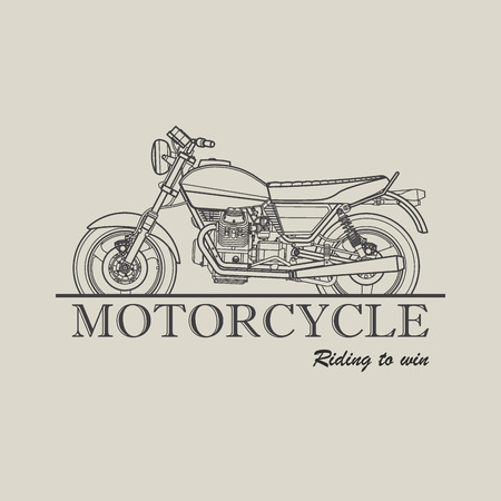 Moto poster icon retro illustrationのイラスト素材