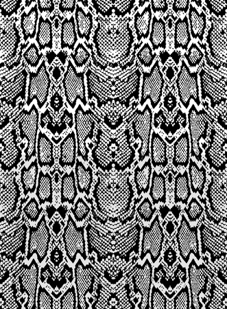 Snake skin texture. Seamless pattern black on white background