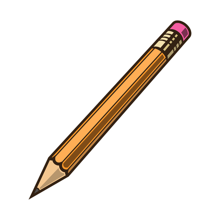 Pensil colored on white background vector illustrationのイラスト素材