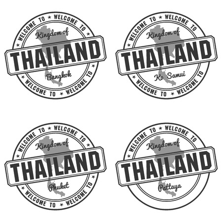 passport stamp and made in Thailand map bangkok vectorのイラスト素材