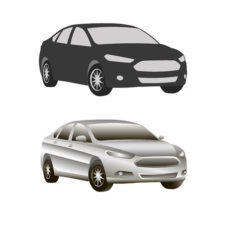 car auto vehicle icons silhouette set vectorのイラスト素材