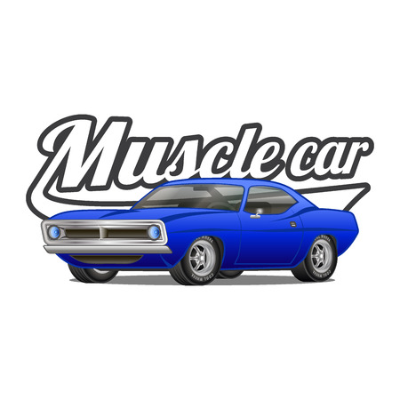 Muscle car vector poster illustrationのイラスト素材