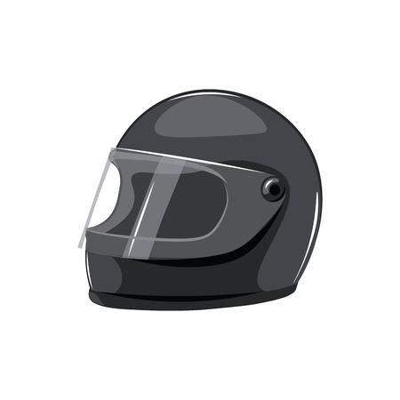 Black motorcycle helmet on a white backgroundのイラスト素材