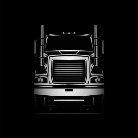 diesel truck logo vector black and grey illustration front viewのイラスト素材