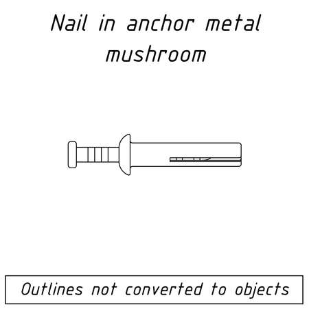 nail in anchor metal mushroom blueprintのイラスト素材