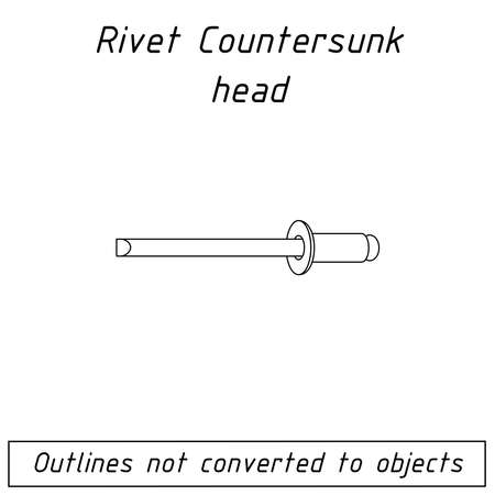 rivet countersunk head fastener outline blueprintのイラスト素材