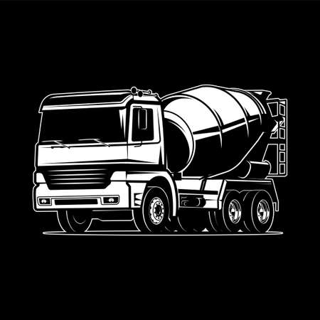 truck cemente mixer concrete illustrationのイラスト素材