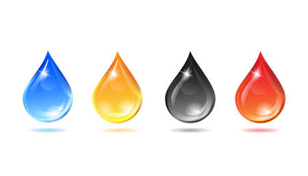 Set of multicolored droplets - Illustrationのイラスト素材