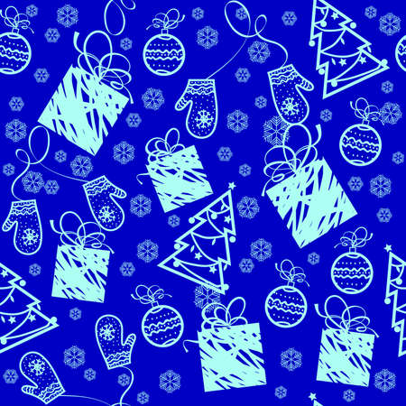 Christmas and New Year seamless pattern. Vector Illustrationのイラスト素材
