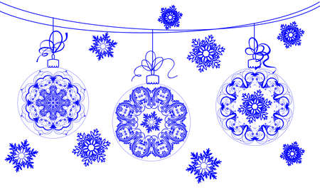 Set of Christmas balls, abstract elements for Christmas designのイラスト素材