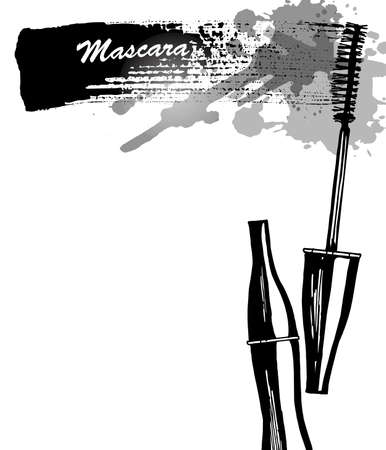 Mascara and brush stroke vector, beauty and cosmetic background. Vector illustration.のイラスト素材