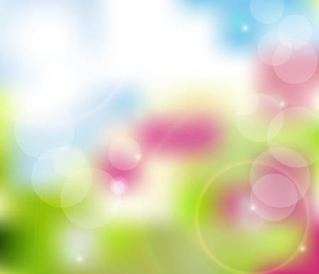 Bokeh blurry natural abstract pink background. Spring background. Template Vector.のイラスト素材