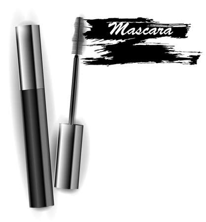 Mascara and brush stroke vector, beauty and cosmetic background. Vector illustration.のイラスト素材