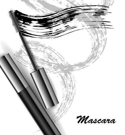 Mascara and brush stroke, beauty and cosmetic background.のイラスト素材